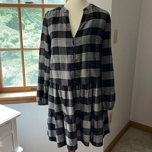 LOFT Black Plaid Tunic/Dress